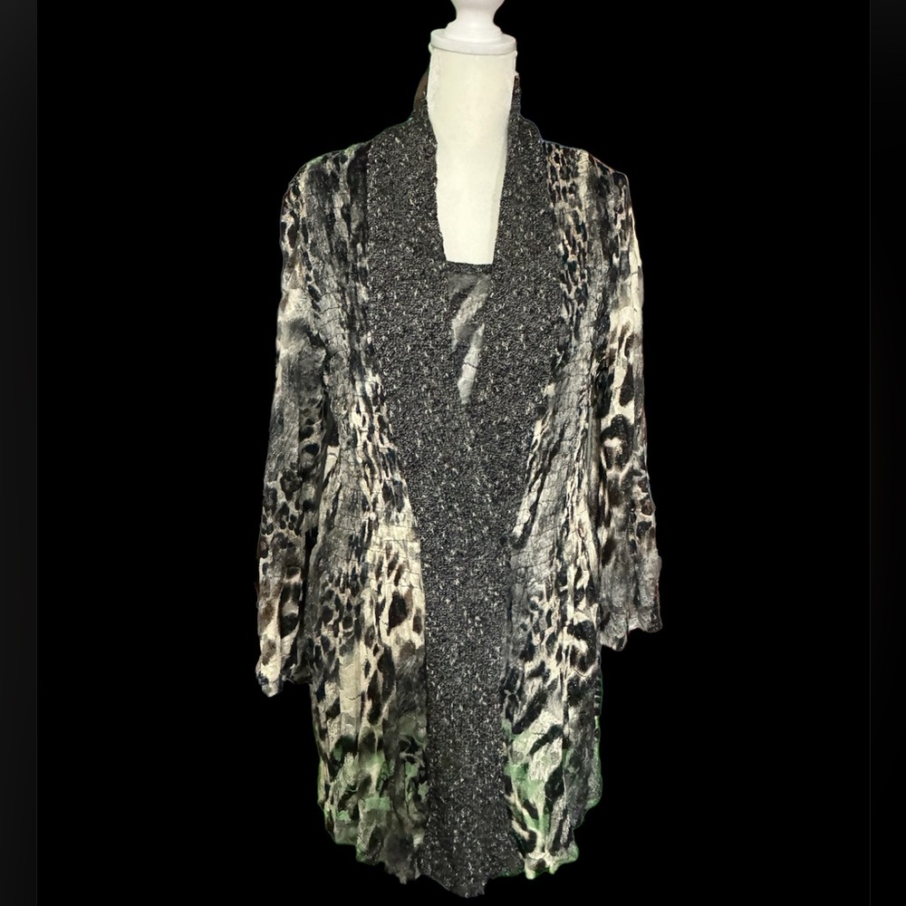 Alberto Makali two piece tank with cardigan tunic